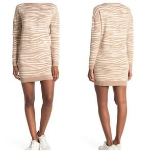 WAYF Intarsia Zebra Print Sweater Dress Size XS New with‎ Tags